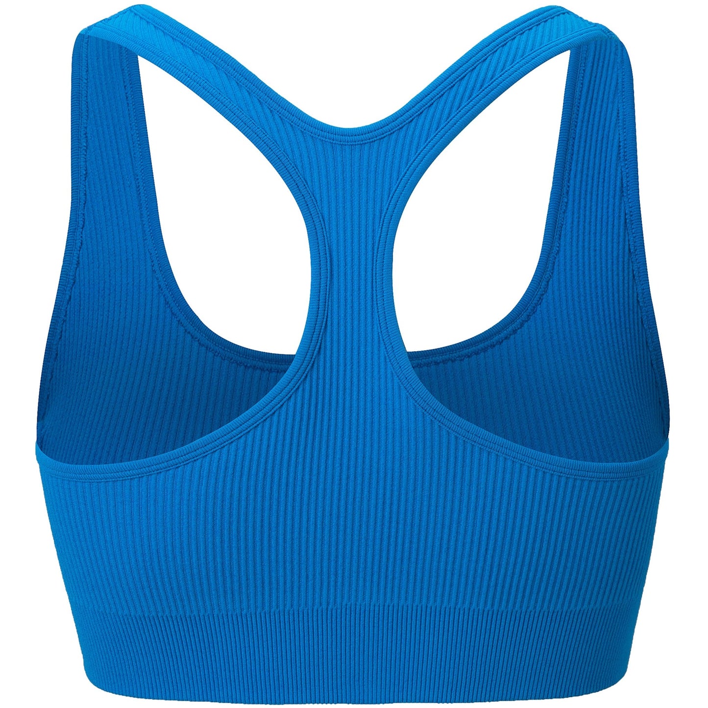 Blue Full-Zip Rib Knit Sports Bra - Zealous