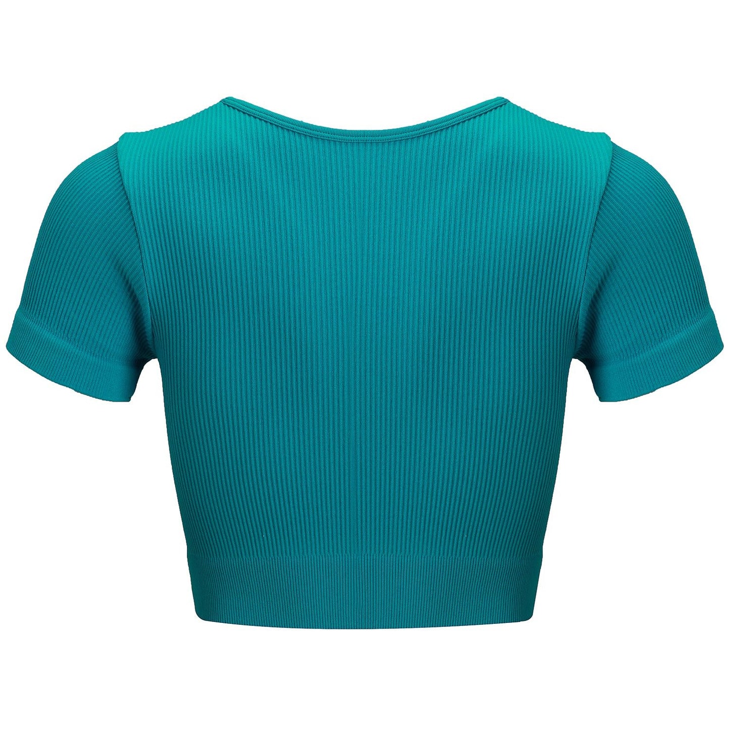 Lakeblue Short Sleeve Zip-Front Rib Knit Gym Top - Zealous