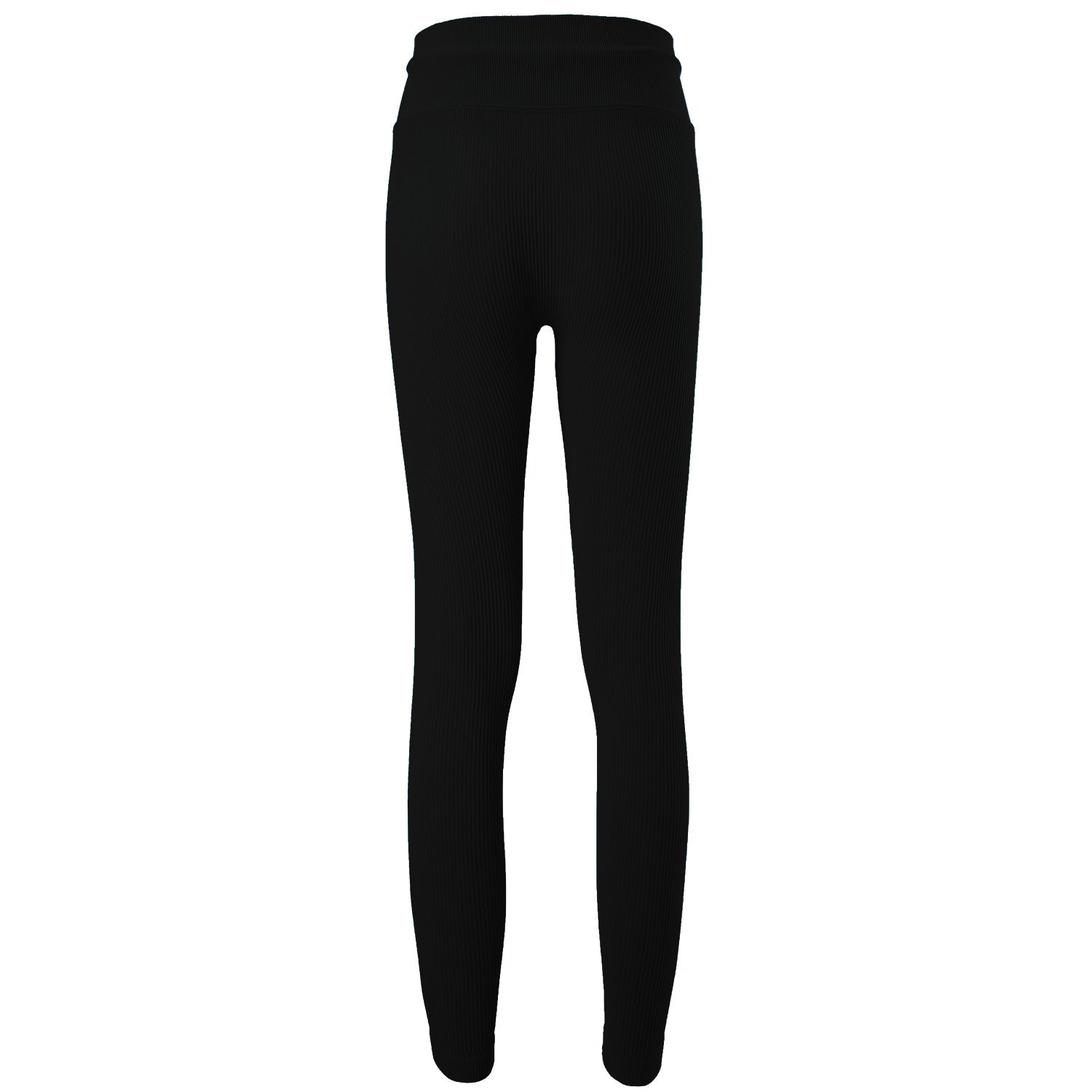 Black Rib Knit Drawstring High Waisted Legging - Zealous