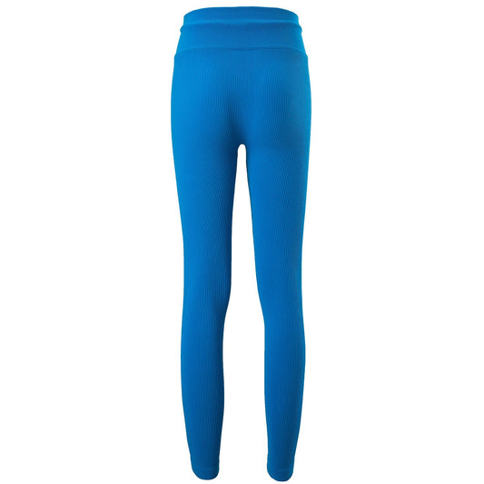 Blue Rib Knit Drawstring High Waisted Legging - Zealous