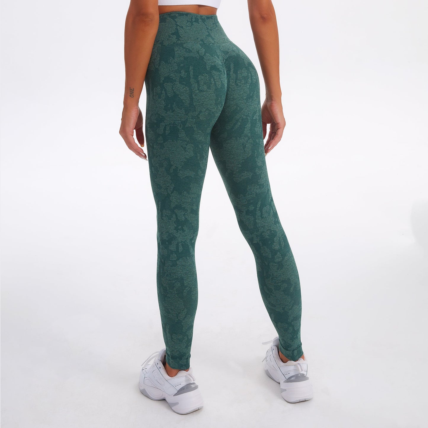 Danny Dark Green Camouflage Butt lifting Seamless Leggings - Zealous