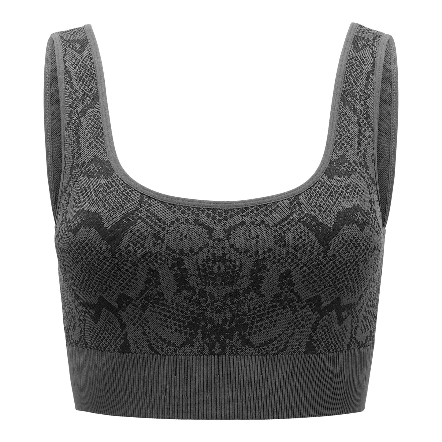 Gigi Grey Snakeskin Crop Top - Zealous