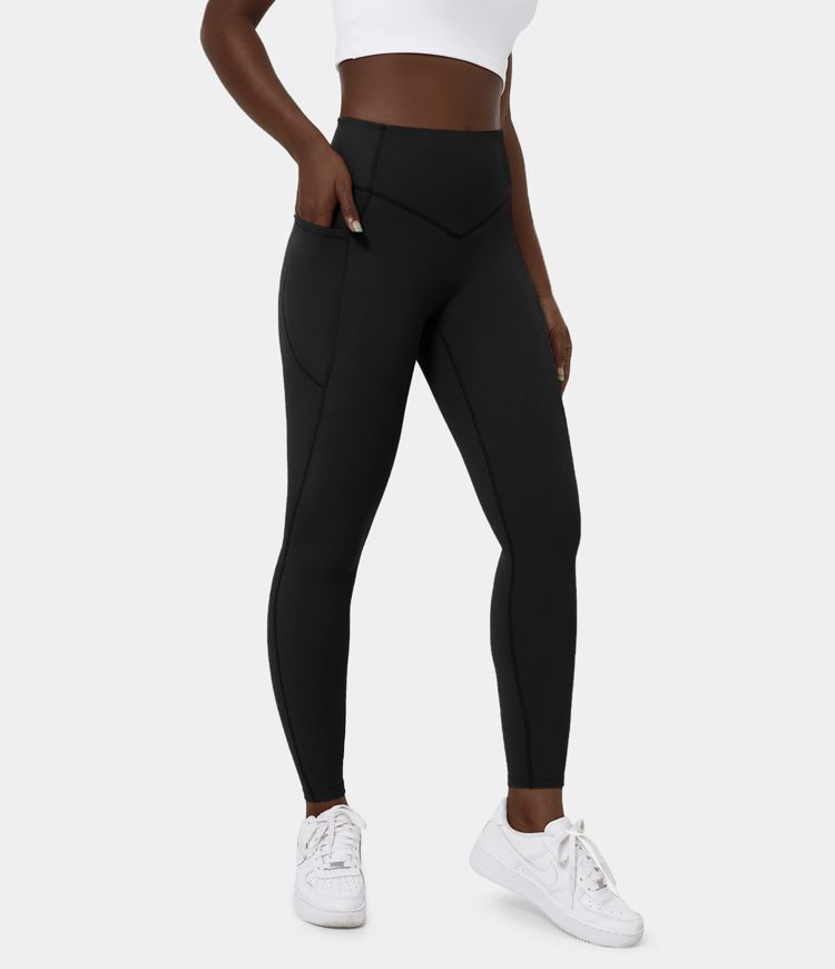 High Waisted Side Pocket Shaping Training 7/8 Leggings - Zealous