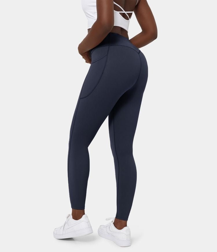 High Waisted Side Pocket Shaping Training 7/8 Leggings - Zealous