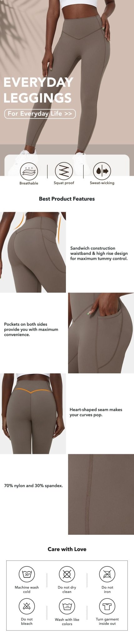 High Waisted Side Pocket Shaping Training 7/8 Leggings - Zealous