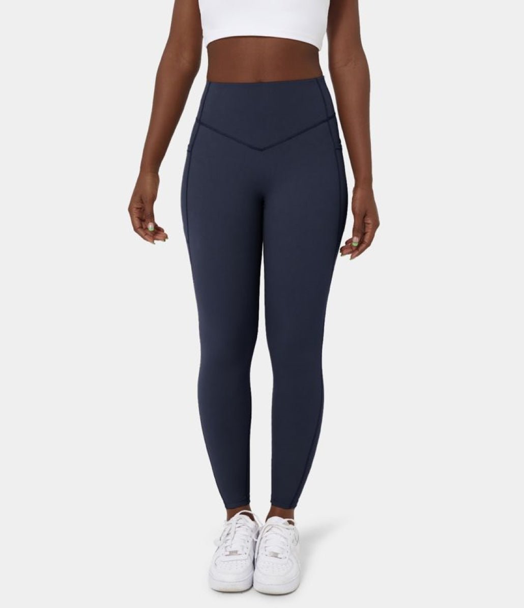 High Waisted Side Pocket Shaping Training 7/8 Leggings - Zealous