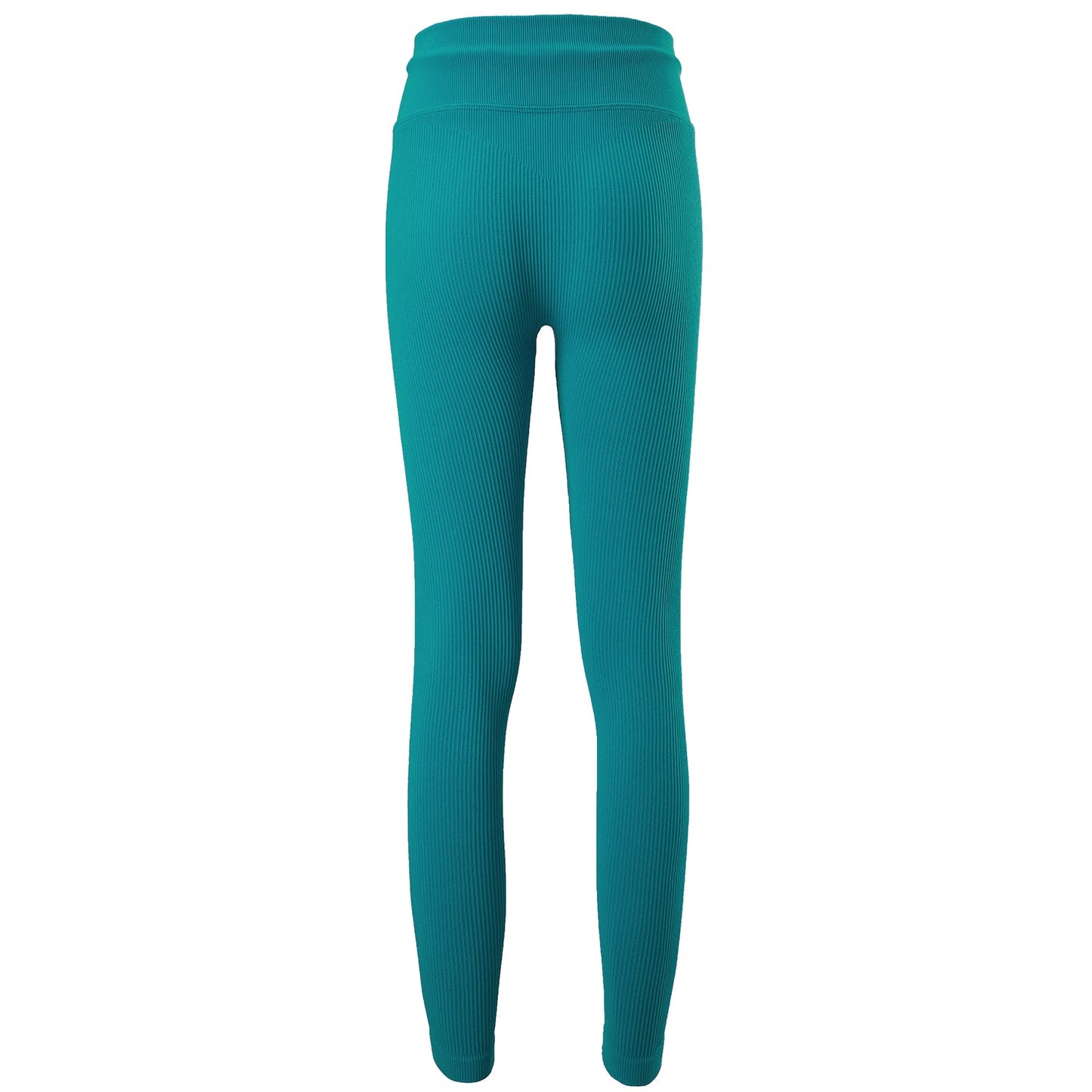 Lake blue Rib Knit Drawstring High Waisted Legging - Zealous