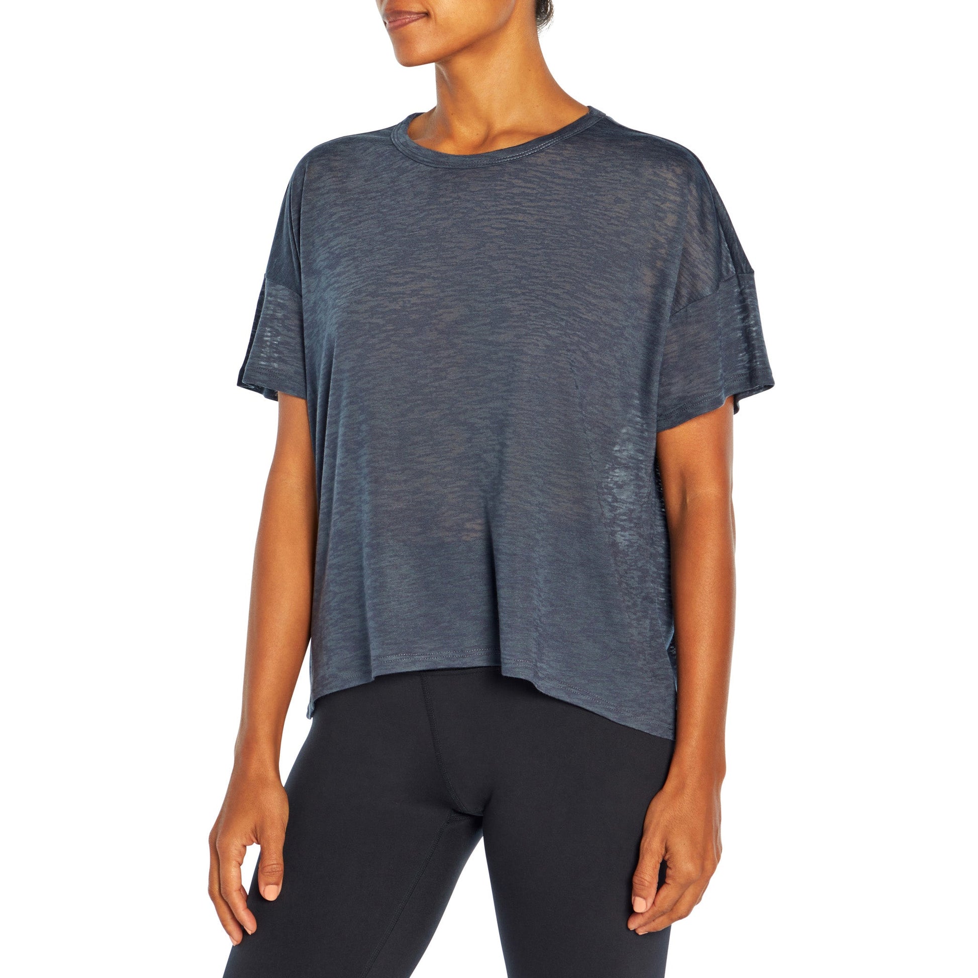 Maci Wash Distress Burnout Crop Tee - Zealous