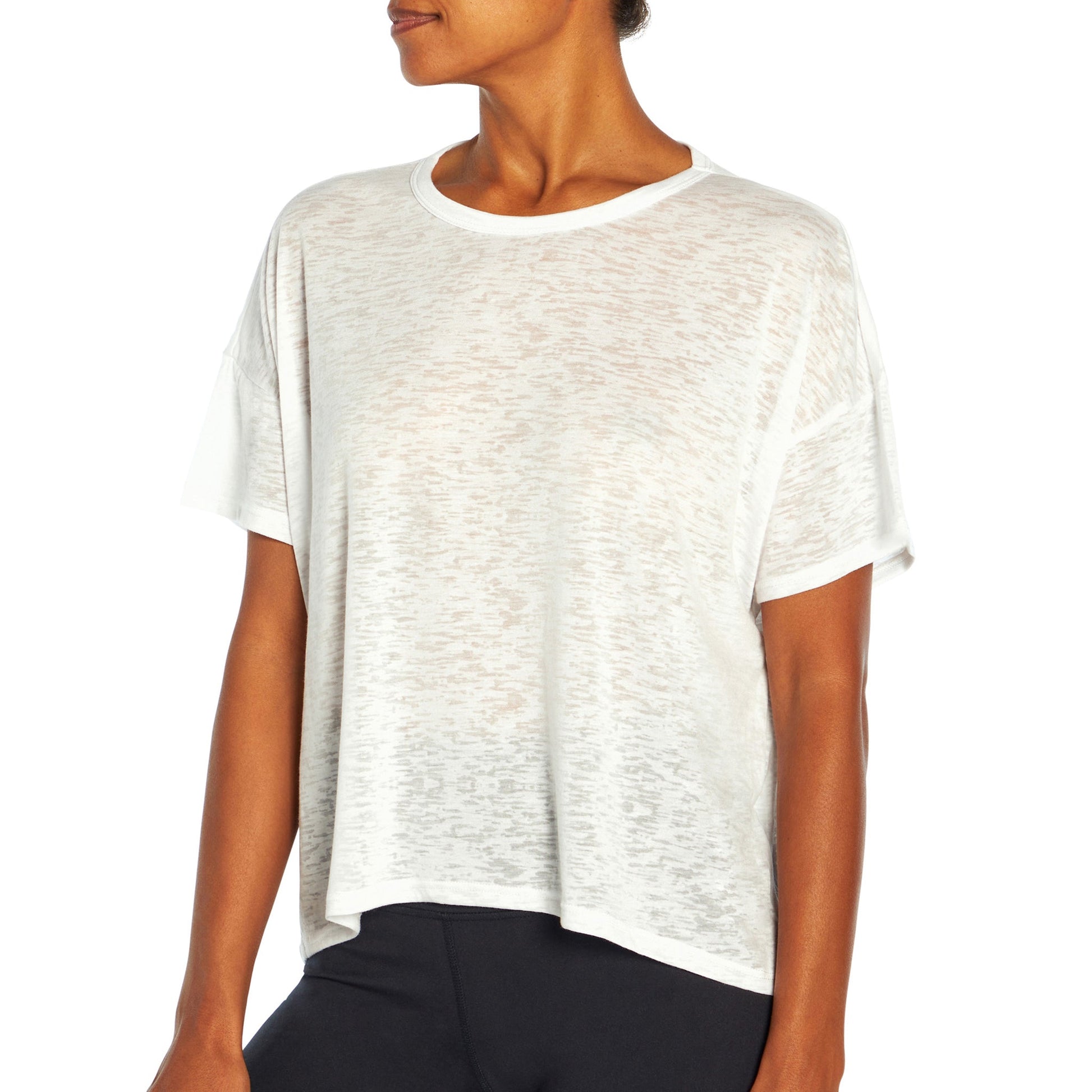 Maci Wash Distress Burnout Crop Tee - Zealous