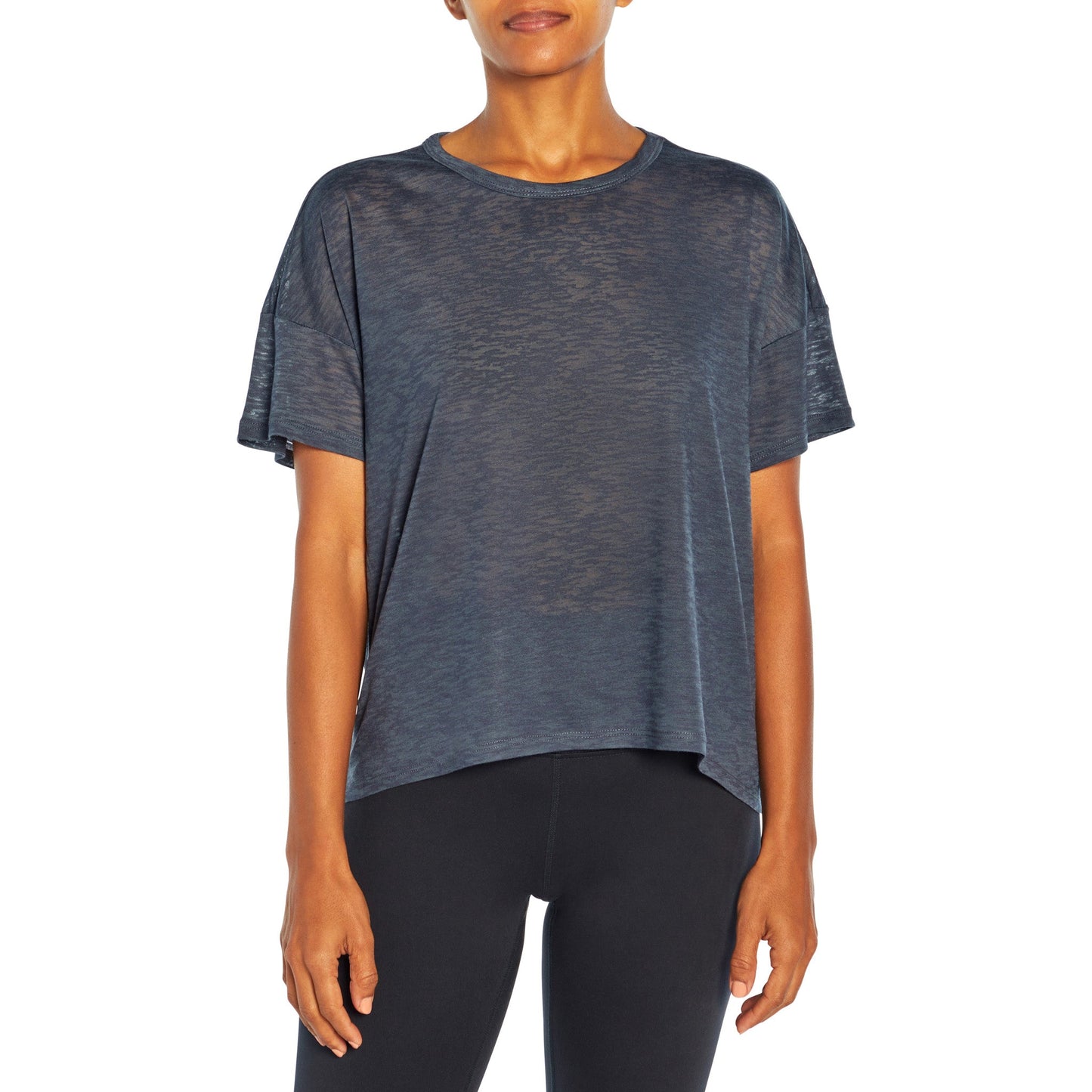 Maci Wash Distress Burnout Crop Tee - Zealous