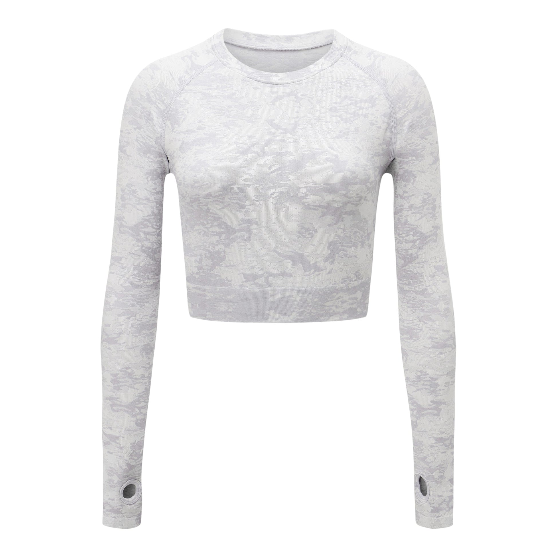 Rose Camouflage Crop Long Sleeve Top - Zealous