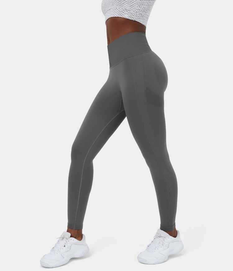 Seamless Flow High Waisted Butt Lifting Leggings Eiffel Tower - Zealous